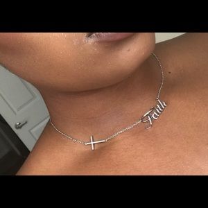 Diamond white gold necklace